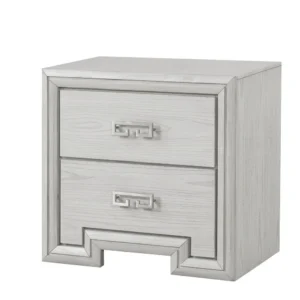 BM340848_2bbf3584-943a-4dd8-8124-fc6497b62d5d Basil Nightstand, 2 Drawers, Rustic White Solid Wood, 29 Inch