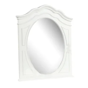 Calpan Dresser Mirror, Modern White Solid Wood Frame, 38x40