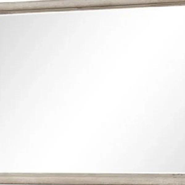 Myna Dresser Mirror, Beveled Glass, Oak Brown Solid Wood, 34x45