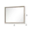 Myna Dresser Mirror, Beveled Glass, Oak Brown Solid Wood, 34x45