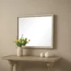 Myna Dresser Mirror, Beveled Glass, Oak Brown Solid Wood, 34x45