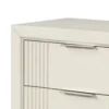 Toi Nightstand, 2 Drawers, Antique White Finished Solid Wood, 27 Inch
