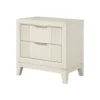 Toi Nightstand, 2 Drawers, Antique White Finished Solid Wood, 27 Inch