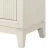 Toi Nightstand, 2 Drawers, Antique White Finished Solid Wood, 27 Inch