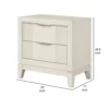 Toi Nightstand, 2 Drawers, Antique White Finished Solid Wood, 27 Inch