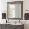 BM340858_5 Roi Dresser Mirror, Beveled Glass, Weathered Gray Solid Wood, 38x42