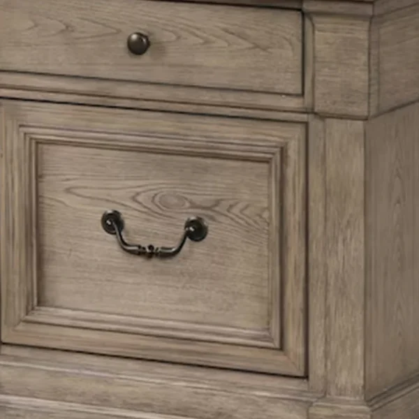 BM340859_2_a6d67436-52e2-4357-94bf-2de9008a3155 Roi Nightstand, 2 Drawers, Weathered Gray Solid Wood, 28 Inch