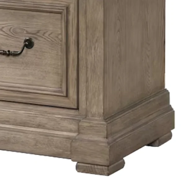 BM340859_3_fa229d8d-da59-43fa-b433-c82f48e87b3a Roi Nightstand, 2 Drawers, Weathered Gray Solid Wood, 28 Inch
