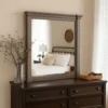 BM340862_5 Huder Dresser Mirror, Beveled Glass, Dark Walnut Brown Wood, 39x46