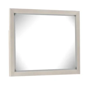 Kexa Dresser Mirror, Bevel Glass, Light Gray Solid Wood Frame, 34x44