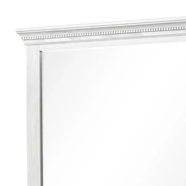 Leyne Dresser Mirror, Bevel Glass, Weathered Gray Solid Wood, 40 Inch