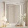 Leyne Dresser Mirror, Bevel Glass, Weathered Gray Solid Wood, 40 Inch