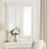 Leyne Dresser Mirror, Bevel Glass, Weathered Gray Solid Wood, 40 Inch