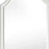 Kyna Dresser Mirror, Beveled Glass, Classic Antique White Solid Wood, 40x42