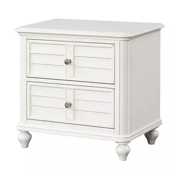 BM340878_56bf5b61-433c-47ff-896b-dc913347d457 Kyna Nightstand, 2 Drawers, Classic Antique White Solid Wood, 28 Inch