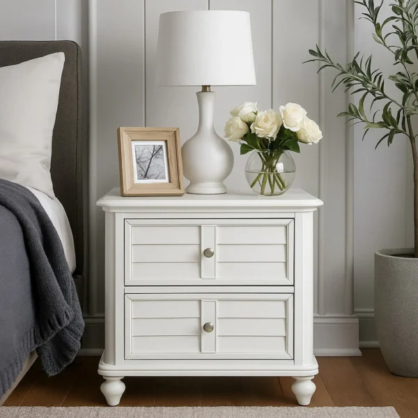 BM340878_5_26785203-6d68-494e-8e0a-fe42bc27ef5d Kyna Nightstand, 2 Drawers, Classic Antique White Solid Wood, 28 Inch