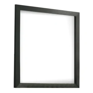 Lati Dresser Mirror, Beveled Glass, Black Wood, 40 Inch Square