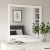 BM340884_5 Dyl Dresser Mirror, Bevel Glass, White Wood Frame, 40 Inch Square