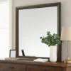 BM340888_5 Fel Dresser Mirror, Beveled Glass, Dark Brown Wood Frame, 44x45