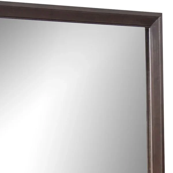 Nitz Dresser Mirror, Beveled Glass, Espresso Brown Solid Wood Frame, 36x40