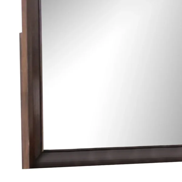 Nitz Dresser Mirror, Beveled Glass, Espresso Brown Solid Wood Frame, 36x40