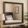 Nitz Dresser Mirror, Beveled Glass, Espresso Brown Solid Wood Frame, 36x40