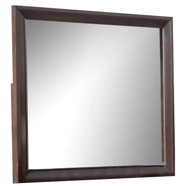 Nitz Dresser Mirror, Beveled Glass, Espresso Brown Solid Wood Frame, 36x40