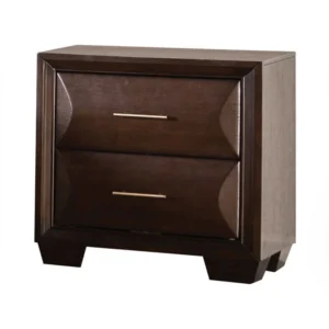 Nitz Nightstand, 2 Drawers, Espresso Brown Solid Wood, 27 Inch