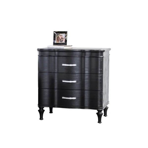 BM340902_13a5e106-f56d-4776-95af-5cb01d28cb9e Eleena Nightstand, 3 Drawers, Black Solid Wood, Metal Handles, 28 Inch