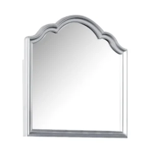 Eleena Dresser Mirror, Beveled Glass, Silver Solid Wood Frame, 41x42