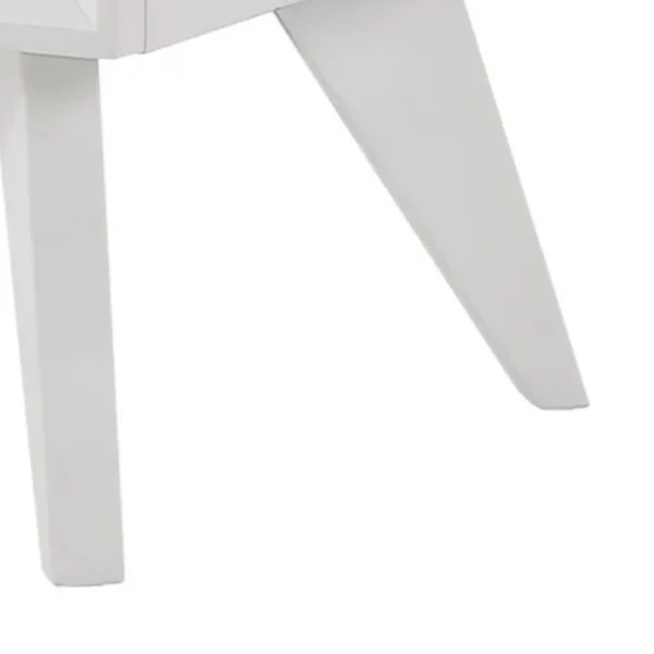 Tory Nightstand, 2 Drawers, White Solid Wood, Bronze Round Knobs