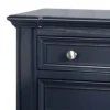 Zeny Nightstand, 1 Cup Handle Drawer w 1 Shelf, Slate Blue Solid Wood
