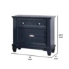 Zeny Nightstand, 1 Cup Handle Drawer w 1 Shelf, Slate Blue Solid Wood