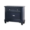 Zeny Nightstand, 1 Cup Handle Drawer w 1 Shelf, Slate Blue Solid Wood