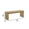 BM340949_4 Edey Dining Bench, Rounded Corners, 51 Inch Oak Brown Solid Rubberwood