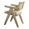 BM340950_1 Gexy Dining Side Chair Set of 2, Brown Oak Veneer, Gray Polyester Seat