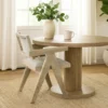 BM340950_5 Gexy Dining Side Chair Set of 2, Brown Oak Veneer, Gray Polyester Seat