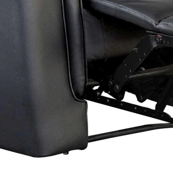 Lenne Manual Recliner Chair, Flared Padded Arms, Black Leather Match
