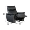 Lenne Manual Recliner Chair, Flared Padded Arms, Black Leather Match