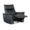 Lenne Manual Recliner Chair, Flared Padded Arms, Black Leather Match