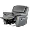 Larus Manual Recliner Chair, Pillow Top Arms, Dark Gray Leather Match