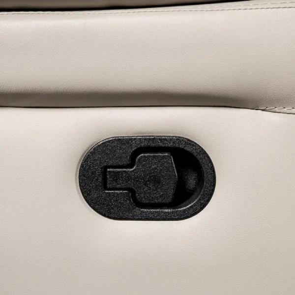 Larus Manual Recliner Chair, Pillow Top Arms, Off White Leather Match