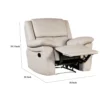 Larus Manual Recliner Chair, Pillow Top Arms, Off White Leather Match