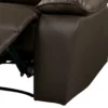 Ozy Manual Recliner Chair, Pillow Top Arms, Dark Brown Leather Match