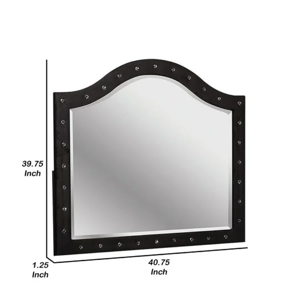 BM340973_4_2047509a-5f0f-4c84-a44d-ab08e5f59560 Rea Dresser Vanity Mirror, Crystal Tufted Black Velvet Upholstered Arched Frame