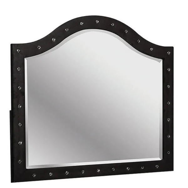 BM340973_4dfdd66e-ecce-49f5-9f38-6377976776c5 Rea Dresser Vanity Mirror, Crystal Tufted Black Velvet Upholstered Arched Frame