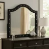 BM340973_5 Rea Dresser Vanity Mirror, Crystal Tufted Black Velvet Upholstered Arched Frame