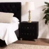 BM340974_6_2f85e5ec-c159-4610-b83c-77809d39d2f7 Rea Nightstand, 2 Drawers with Crystal Knobs, Black Velvet Upholstery
