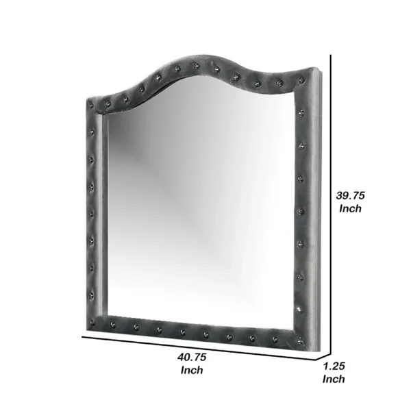 BM340977_4_e980b96d-f544-4a63-9d12-aa8a2ec0c26d Rea Dresser Vanity Mirror, Crystal Tufted Gray Velvet Upholstery Arched Frame