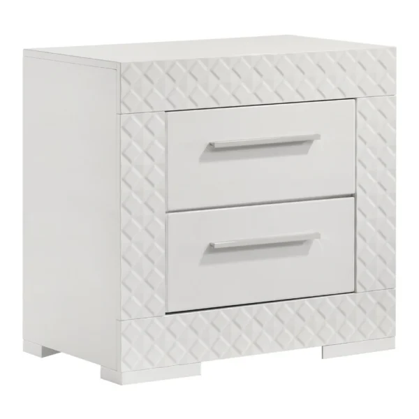 BM340987_43250c8e-f6cc-44fa-94b4-50ccc93199af Dema 2 Drawer Nightstand, High Gloss White Textured Trim